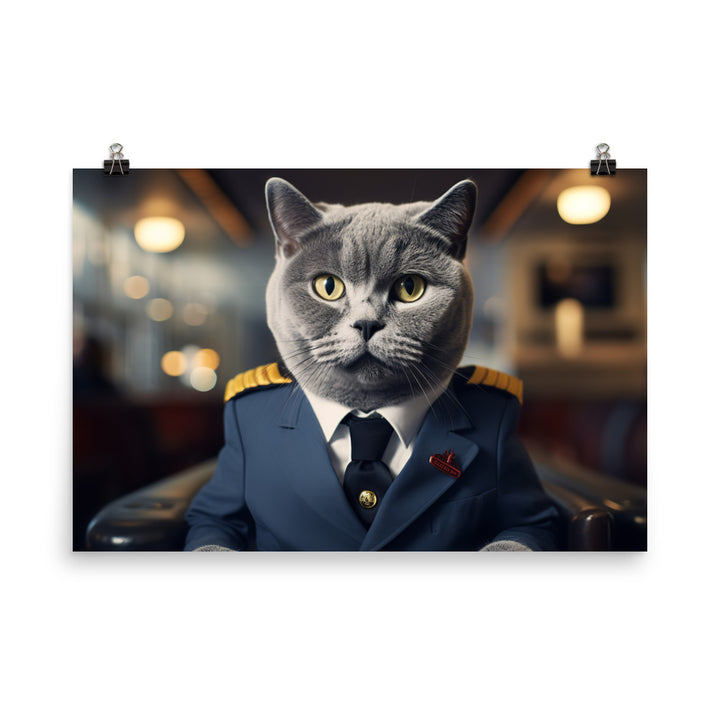 British Shorthair Pilot Photo paper poster - PosterfyAI.com