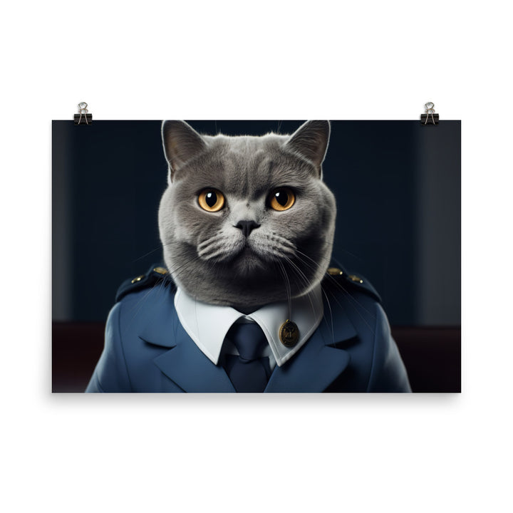 British Shorthair Pilot Photo paper poster - PosterfyAI.com