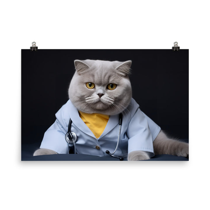 British Shorthair Nurse Photo paper poster - PosterfyAI.com