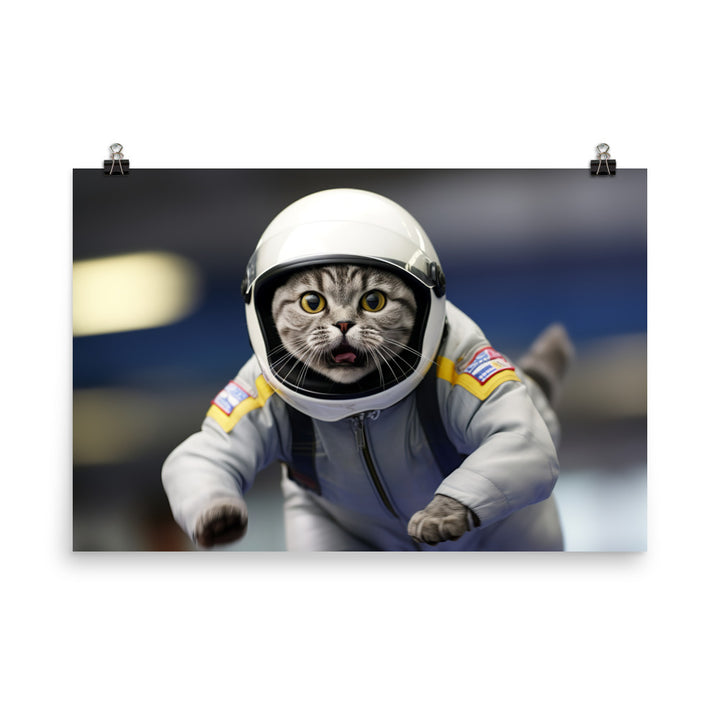 British Shorthair Motorsport Athlete Photo paper poster - PosterfyAI.com