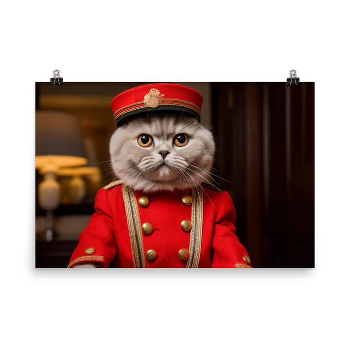 British Shorthair Hotel Staff Photo paper poster - PosterfyAI.com