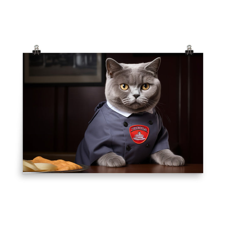 British Shorthair Fast Food Crew Photo paper poster - PosterfyAI.com