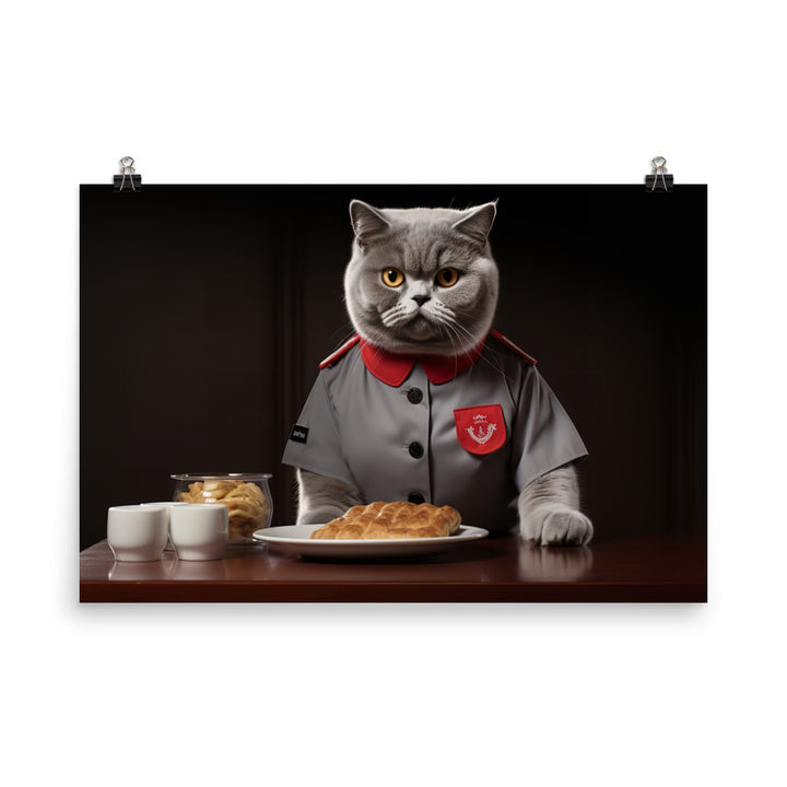 British Shorthair Fast Food Crew Photo paper poster - PosterfyAI.com