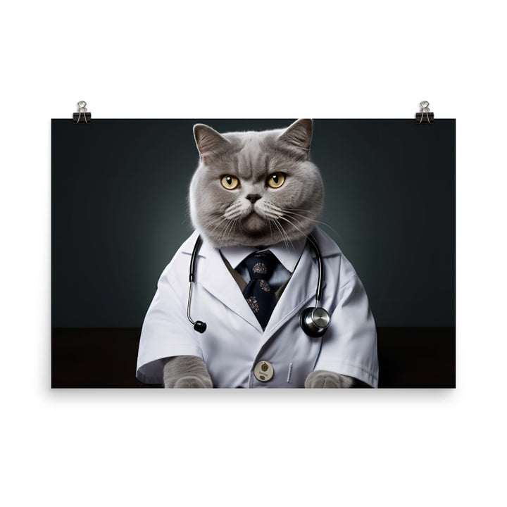 British Shorthair Doctor Photo paper poster - PosterfyAI.com