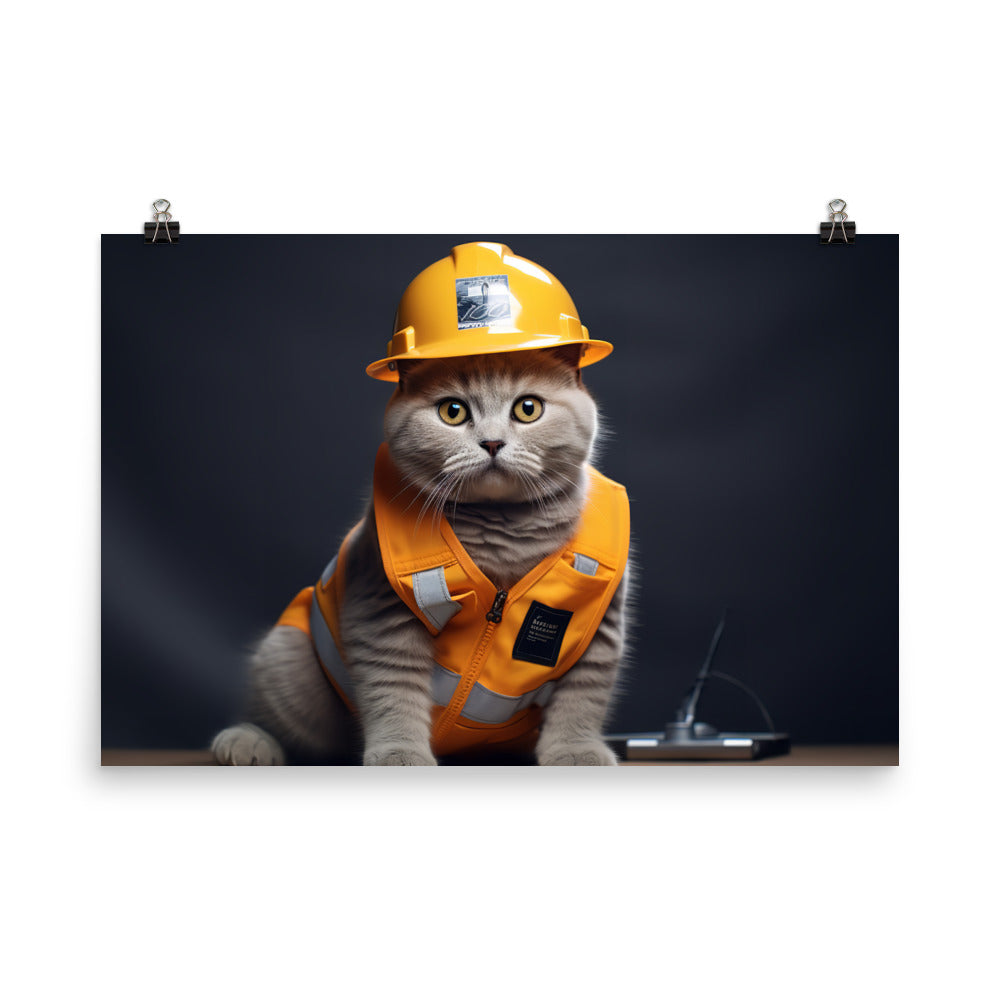 British Shorthair Contractor Photo paper poster - PosterfyAI.com