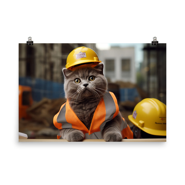 British Shorthair Contractor Photo paper poster - PosterfyAI.com