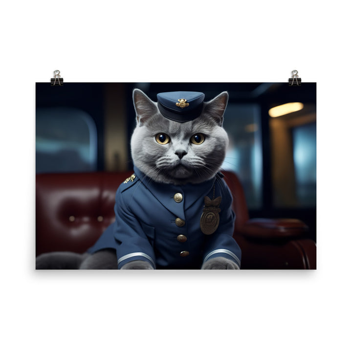 British Shorthair Cabin Crew Photo paper poster - PosterfyAI.com