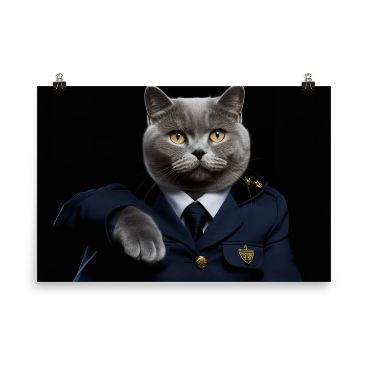 British Shorthair Cabin Crew Photo paper poster - PosterfyAI.com