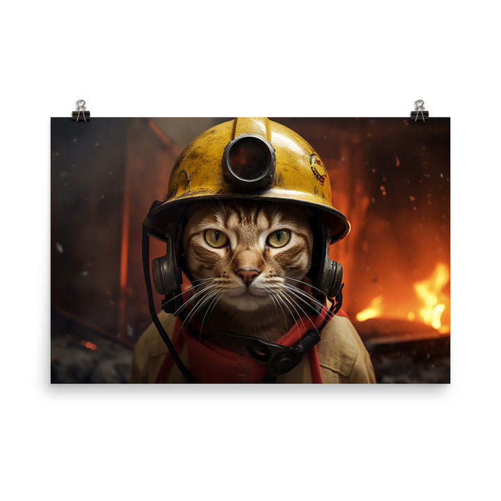 Abyssinian Firefighter Photo paper poster - PosterfyAI.com