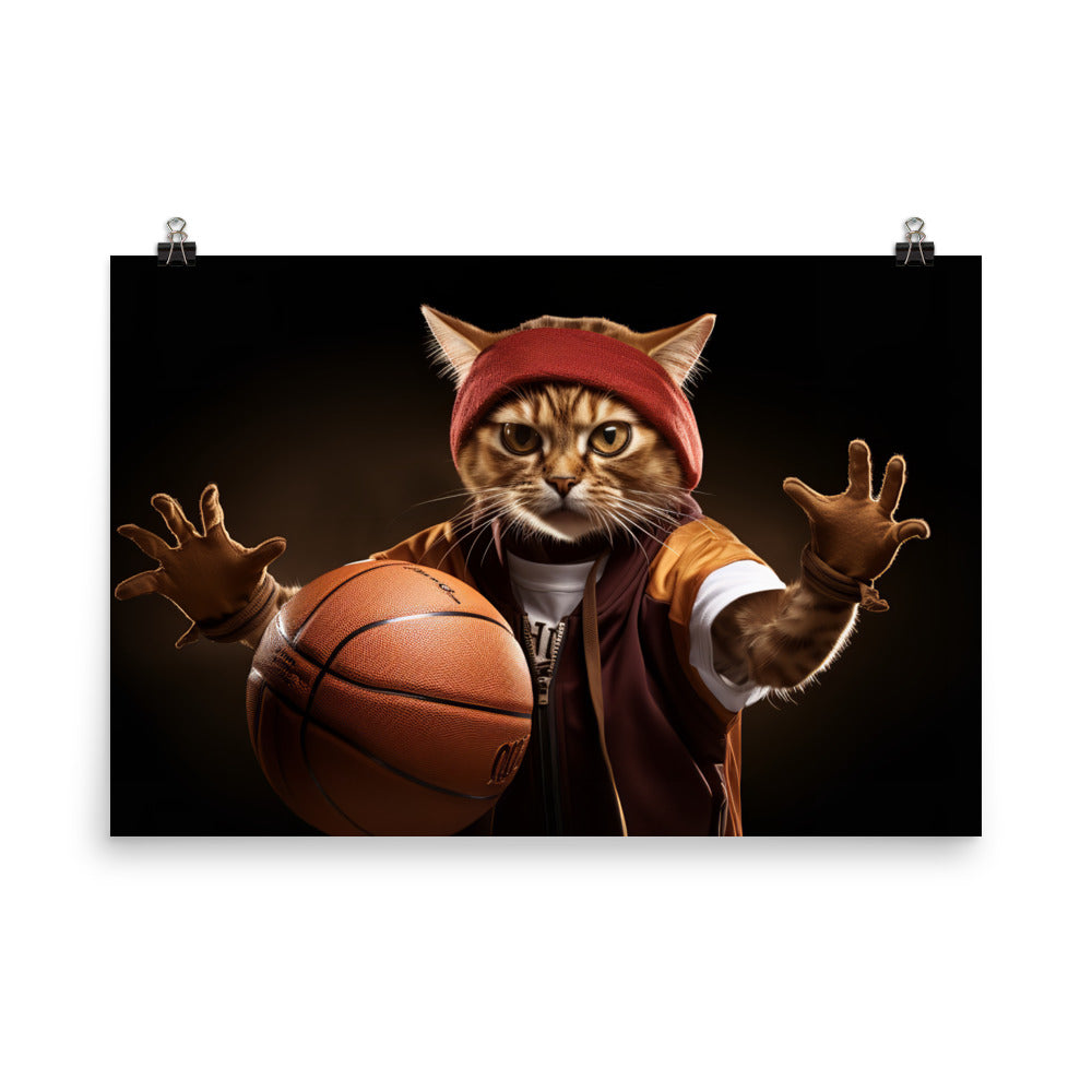 Abyssinian Basketball Player Photo paper poster - PosterfyAI.com