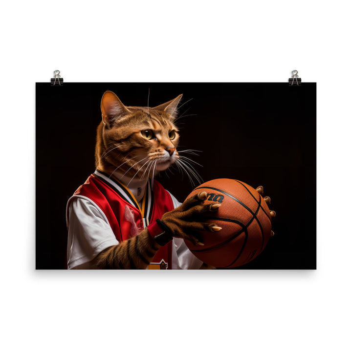 Abyssinian Basketball Player Photo paper poster - PosterfyAI.com