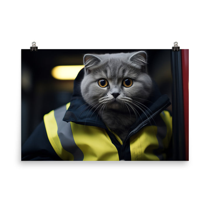 Scottish Fold Transit Operator Photo paper poster - PosterfyAI.com