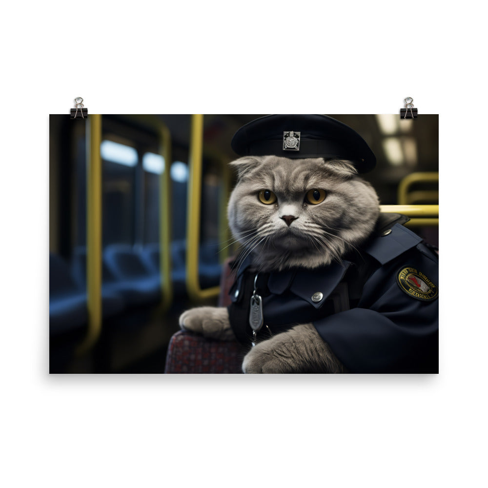 Scottish Fold Transit Operator Photo paper poster - PosterfyAI.com