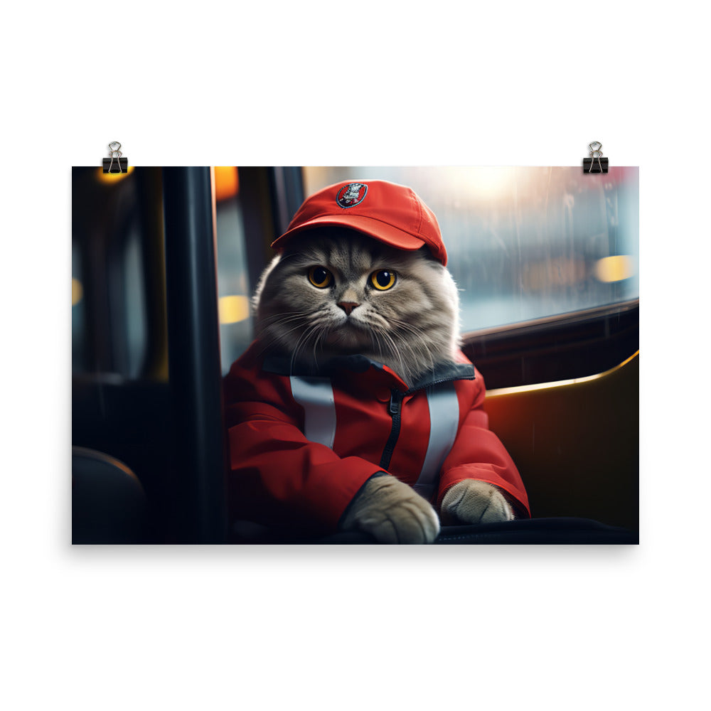 Scottish Fold Transit Operator Photo paper poster - PosterfyAI.com