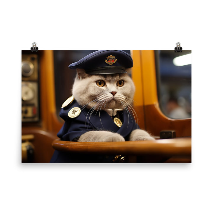 Scottish Fold Transit Operator Photo paper poster - PosterfyAI.com