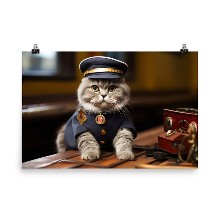 Scottish Fold Transit Operator Photo paper poster - PosterfyAI.com