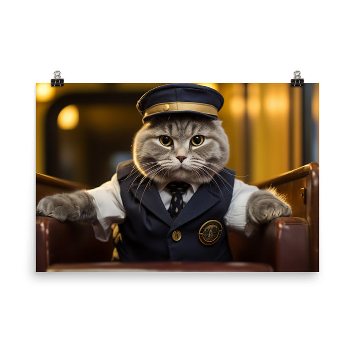 Scottish Fold Transit Operator Photo paper poster - PosterfyAI.com