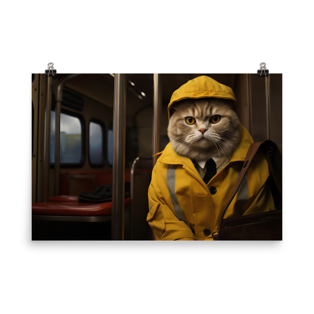 Scottish Fold Transit Operator Photo paper poster - PosterfyAI.com