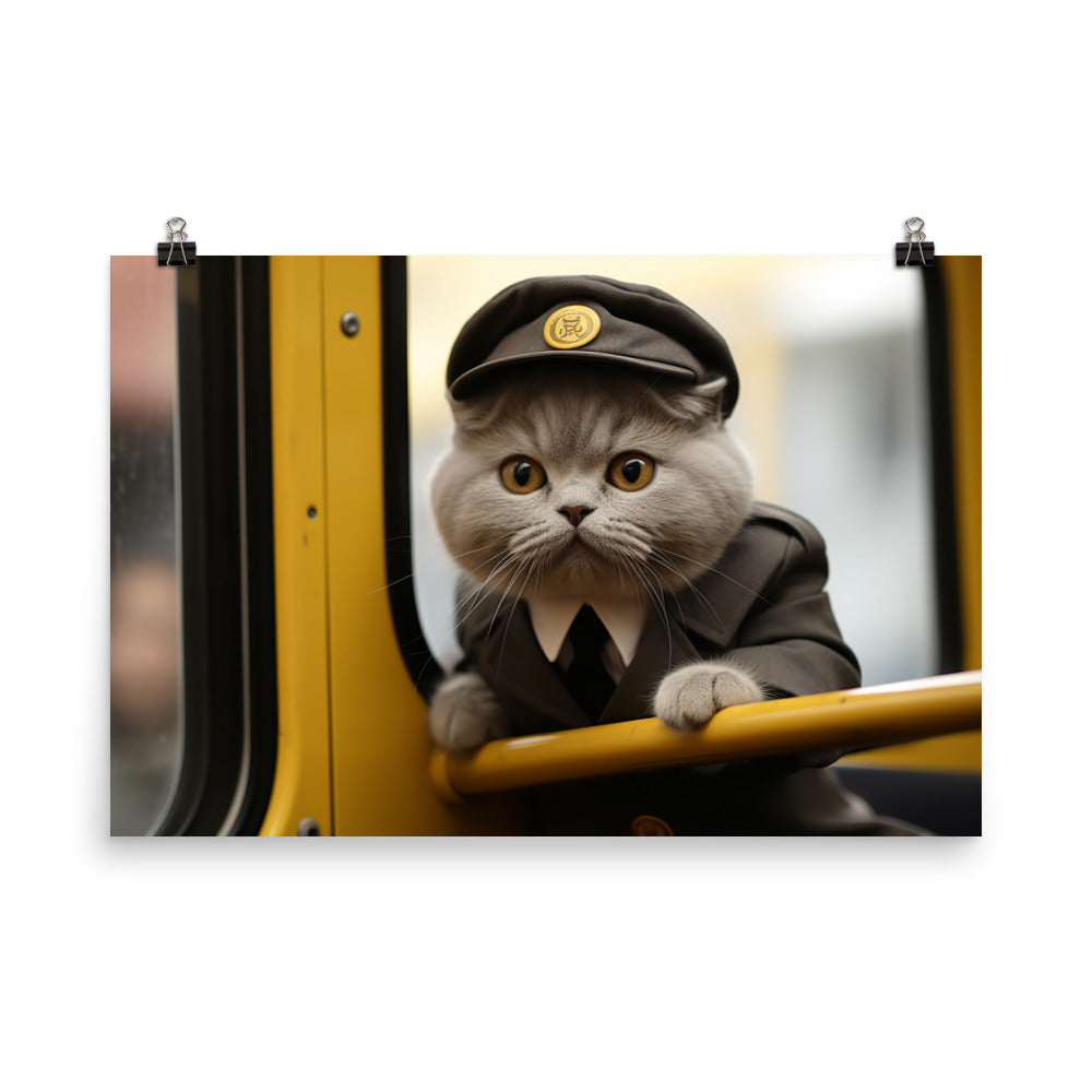 Scottish Fold Transit Operator Photo paper poster - PosterfyAI.com