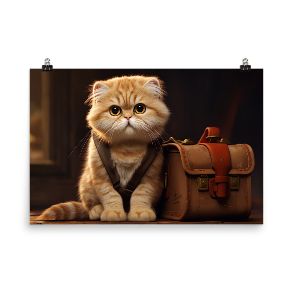 Scottish Fold Student Photo paper poster - PosterfyAI.com