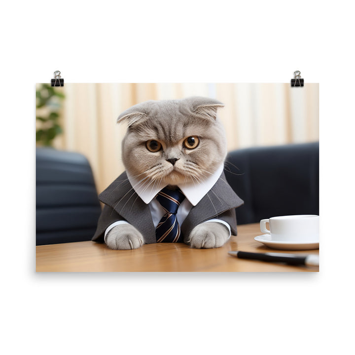 Scottish Fold Sales Consultant Photo paper poster - PosterfyAI.com