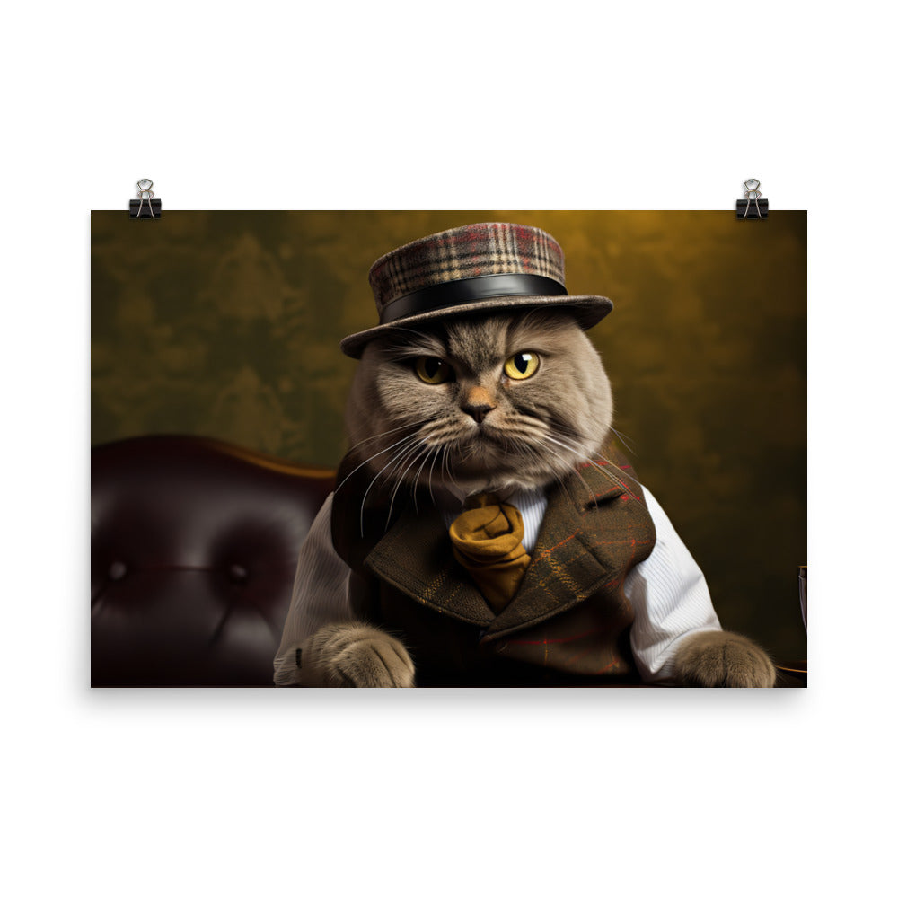 Scottish Fold Sales Consultant Photo paper poster - PosterfyAI.com