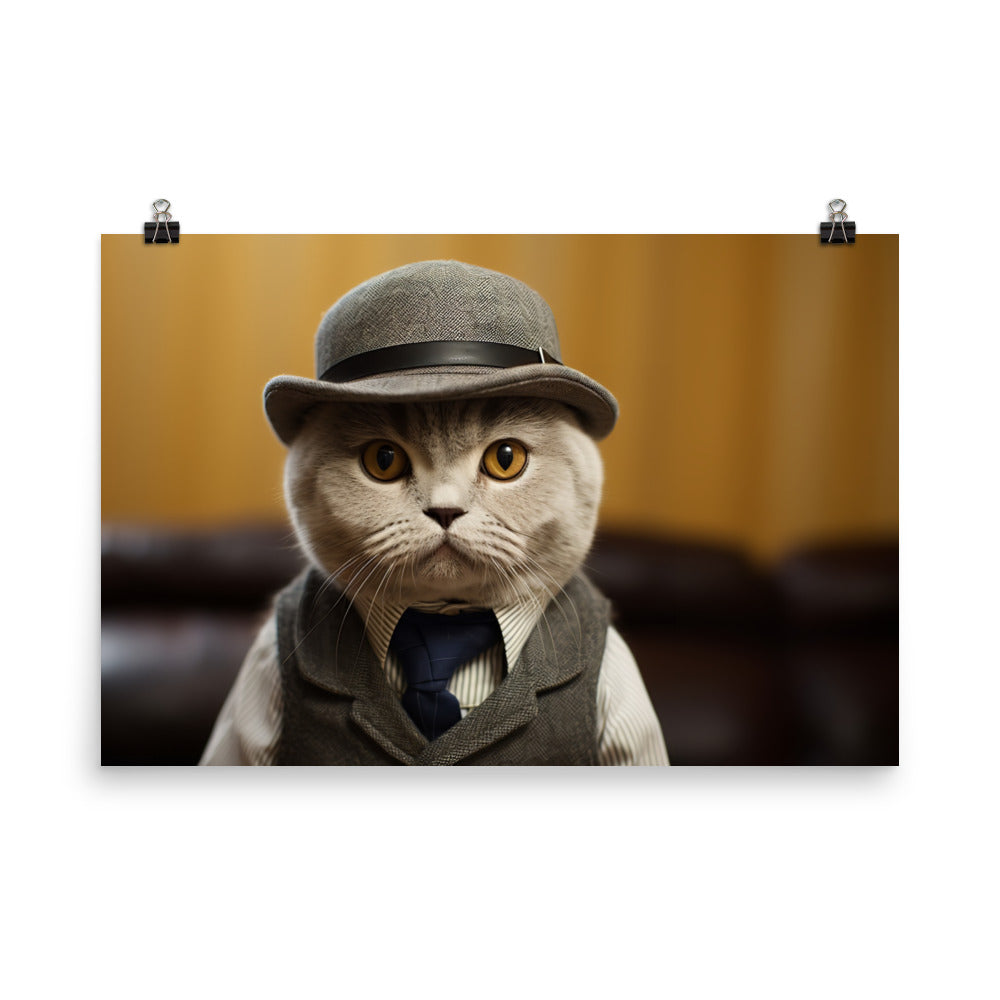 Scottish Fold Sales Consultant Photo paper poster - PosterfyAI.com