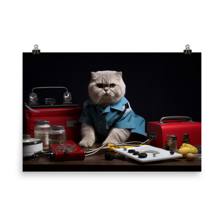 Scottish Fold Paramedic Photo paper poster - PosterfyAI.com