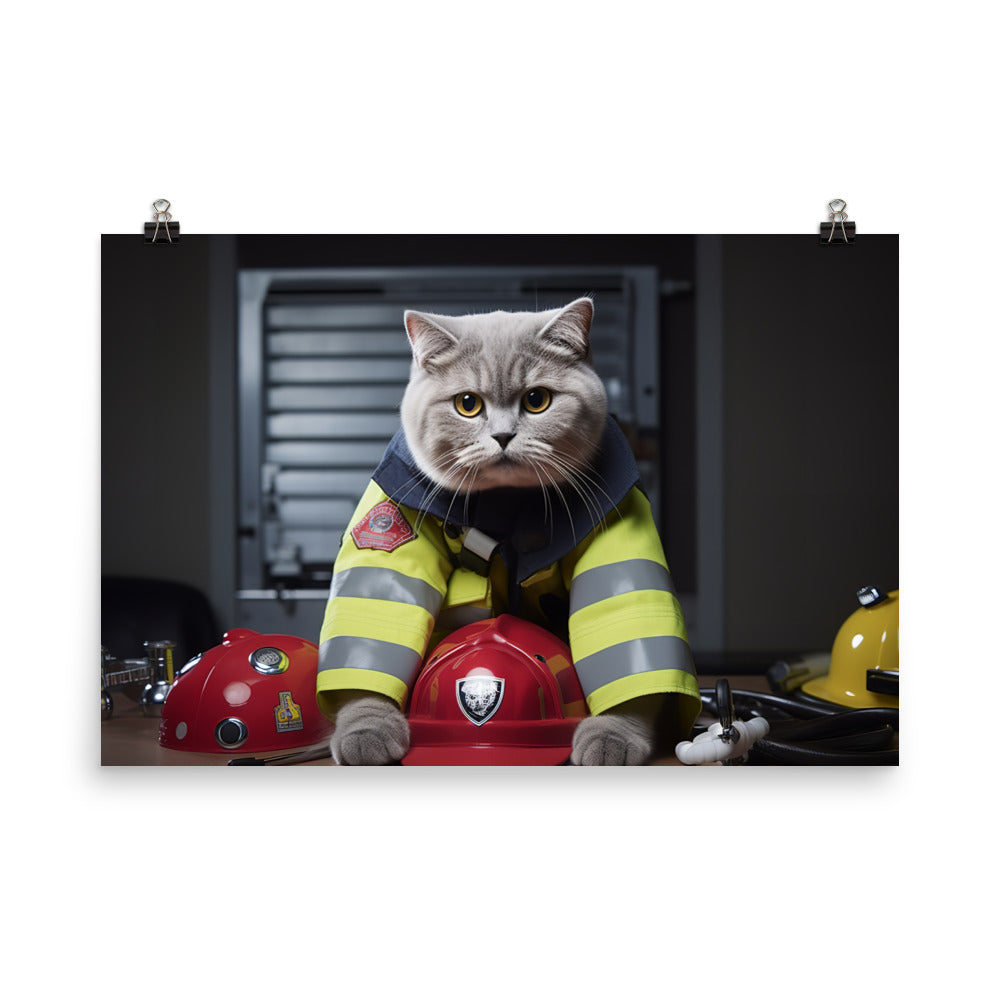 Scottish Fold Paramedic Photo paper poster - PosterfyAI.com