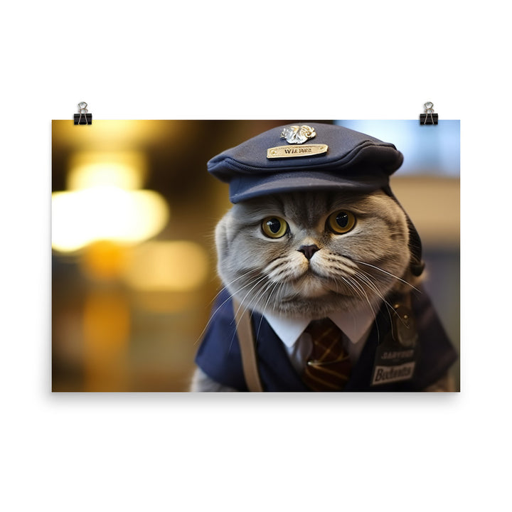 Scottish Fold Mail Carrier Photo paper poster - PosterfyAI.com