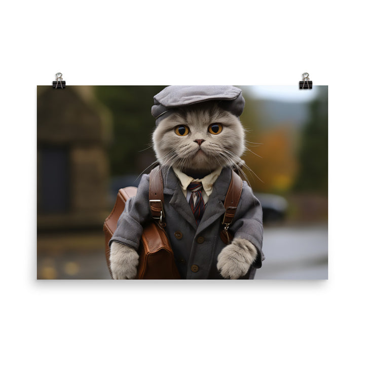 Scottish Fold Mail Carrier Photo paper poster - PosterfyAI.com