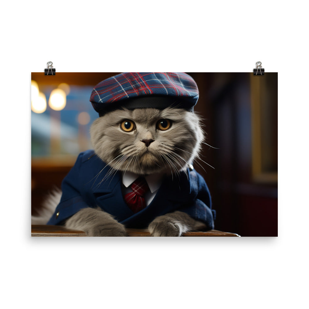 Scottish Fold Mail Carrier Photo paper poster - PosterfyAI.com