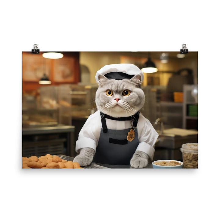 Scottish Fold Fast Food Crew Photo paper poster - PosterfyAI.com