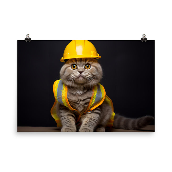 Scottish Fold Contractor Photo paper poster - PosterfyAI.com