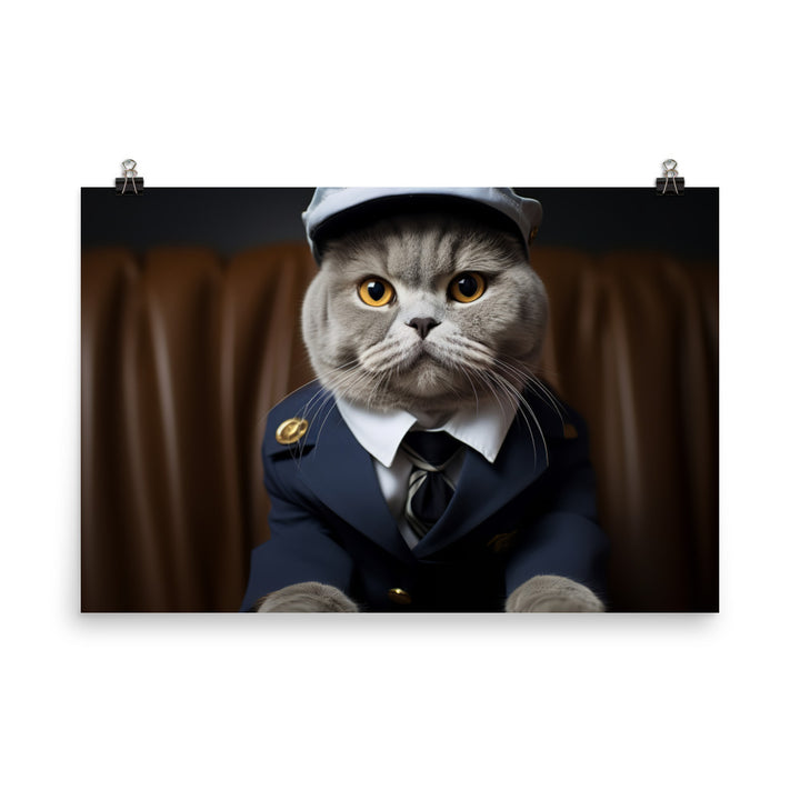 Scottish Fold Cabin Crew Photo paper poster - PosterfyAI.com