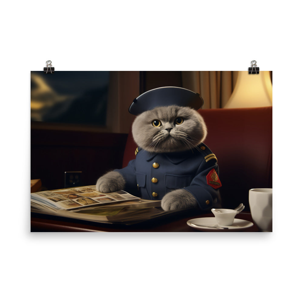 Scottish Fold Cabin Crew Photo paper poster - PosterfyAI.com