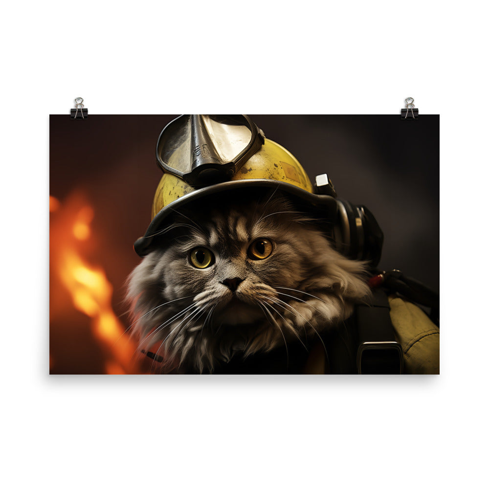 Persian Firefighter Photo paper poster - PosterfyAI.com