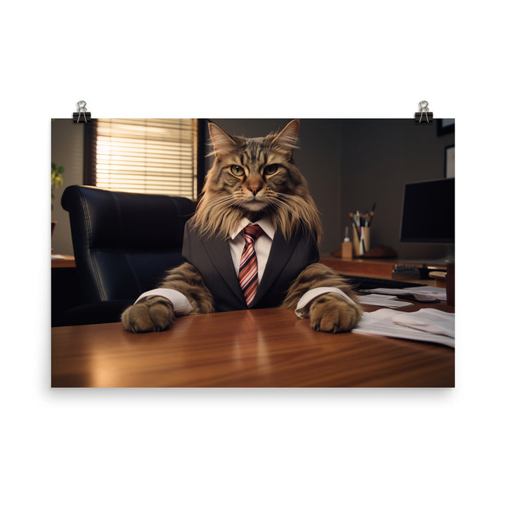 Maine Coon Sales Consultant Photo paper poster - PosterfyAI.com