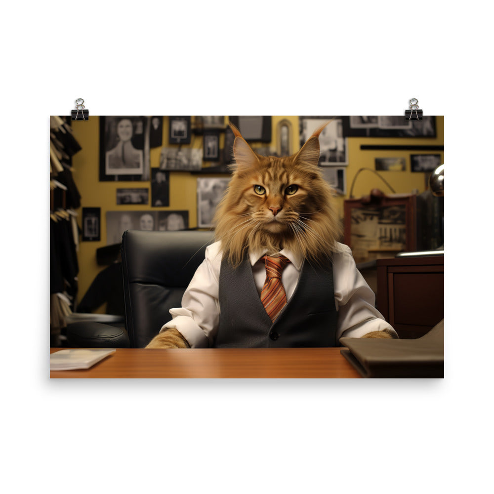 Maine Coon Sales Consultant Photo paper poster - PosterfyAI.com