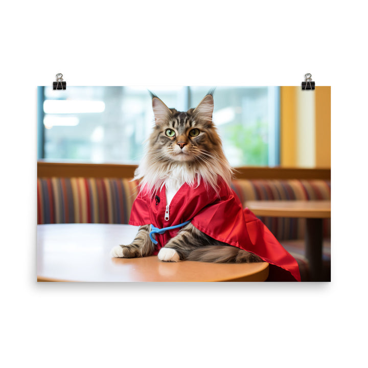 Maine Coon Nurse Photo paper poster - PosterfyAI.com