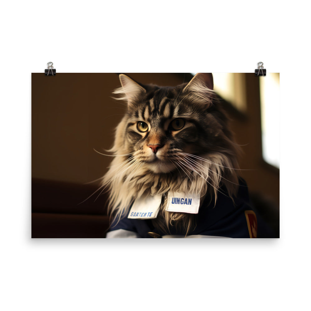 Maine Coon Mail Carrier Photo paper poster - PosterfyAI.com