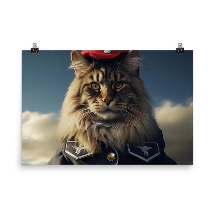 Maine Coon Mail Carrier Photo paper poster - PosterfyAI.com