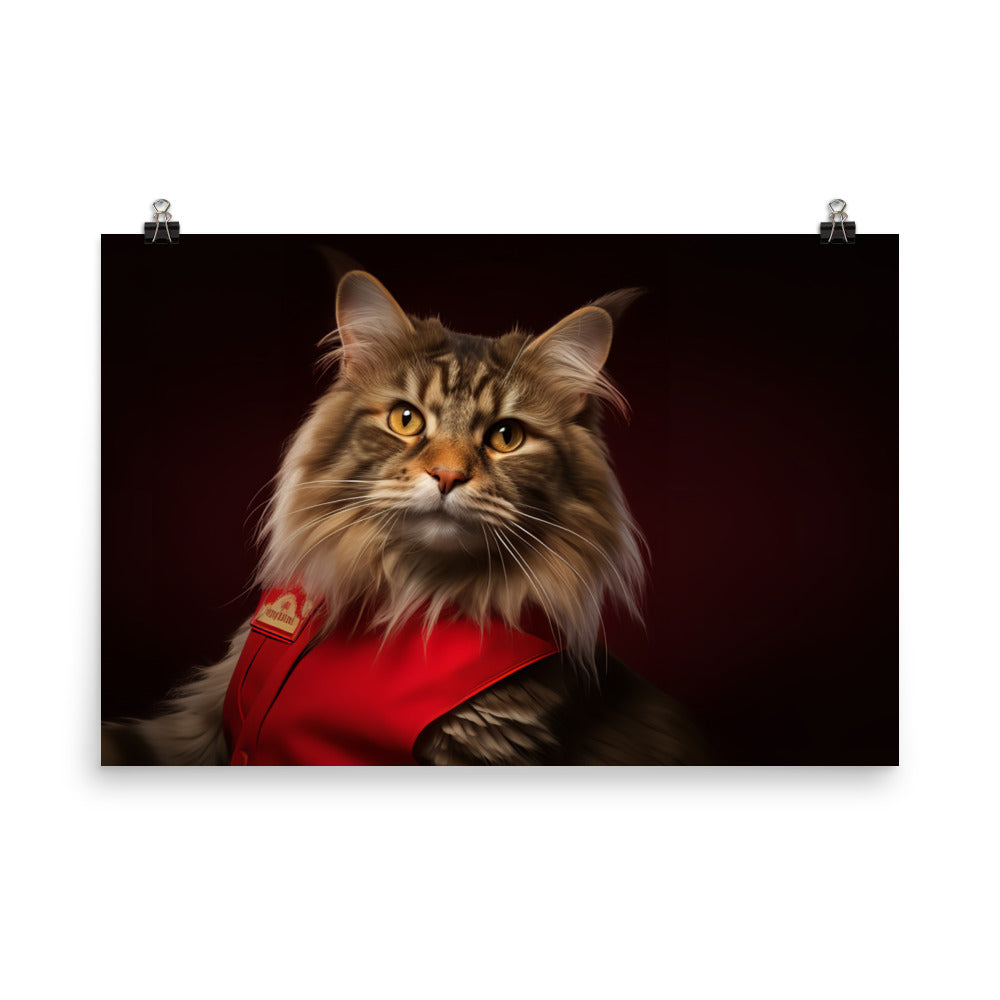 Maine Coon Fast Food Crew Photo paper poster - PosterfyAI.com