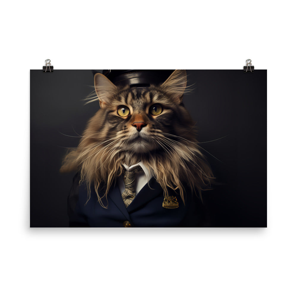 Maine Coon Cabin Crew Photo paper poster - PosterfyAI.com