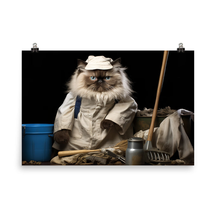 Himalayan Janitor Photo paper poster - PosterfyAI.com