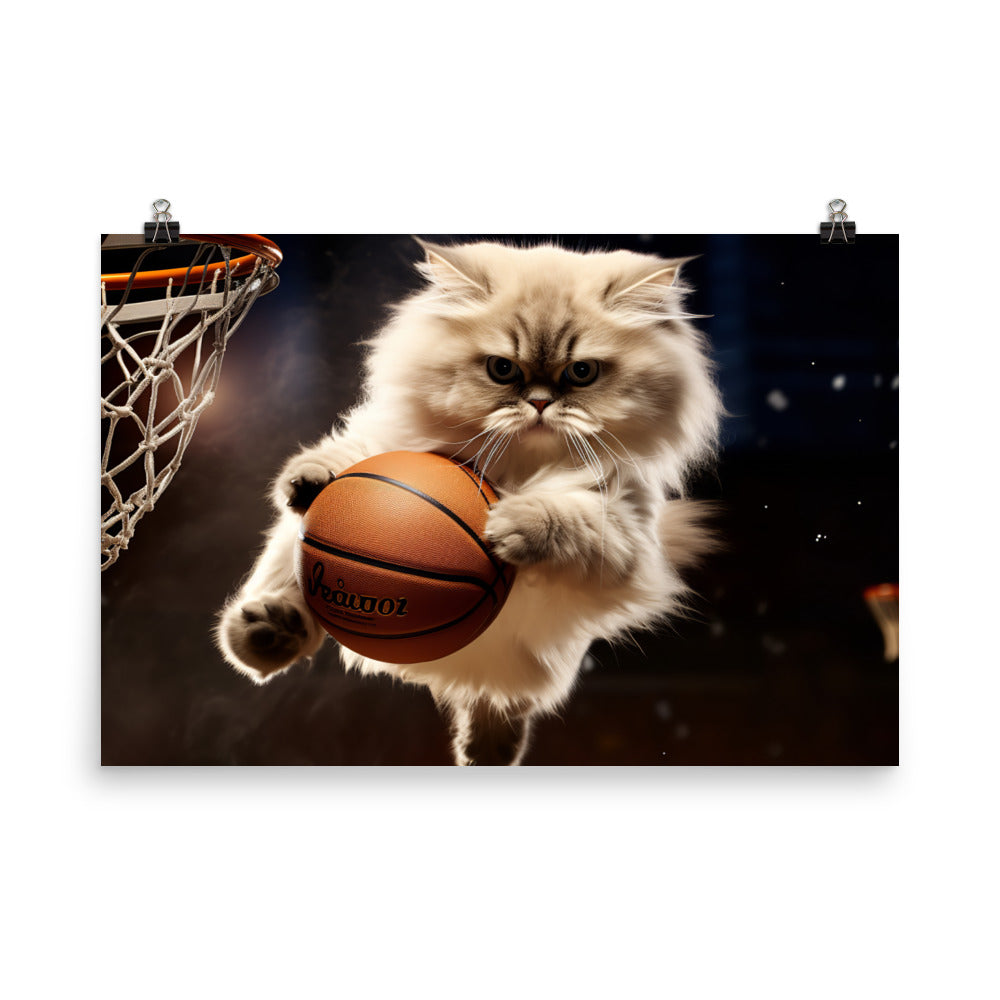 Himalayan Basketball Player Photo paper poster - PosterfyAI.com