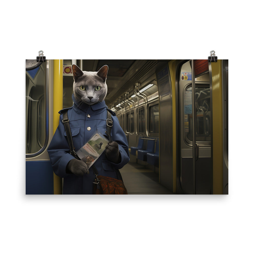 Russian Blue Transit Operator Photo paper poster - PosterfyAI.com