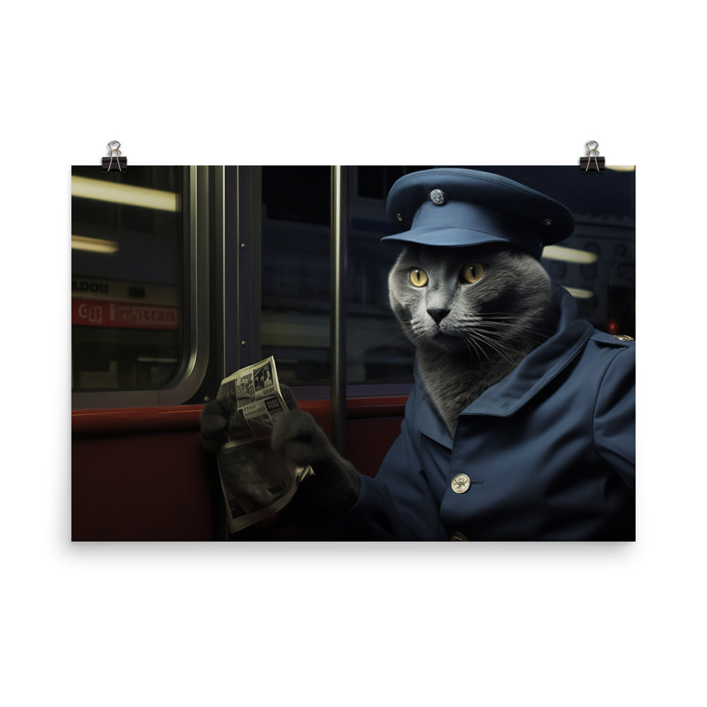 Russian Blue Transit Operator Photo paper poster - PosterfyAI.com