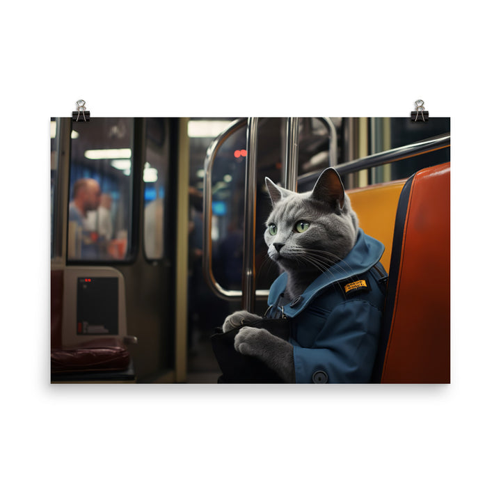 Russian Blue Transit Operator Photo paper poster - PosterfyAI.com