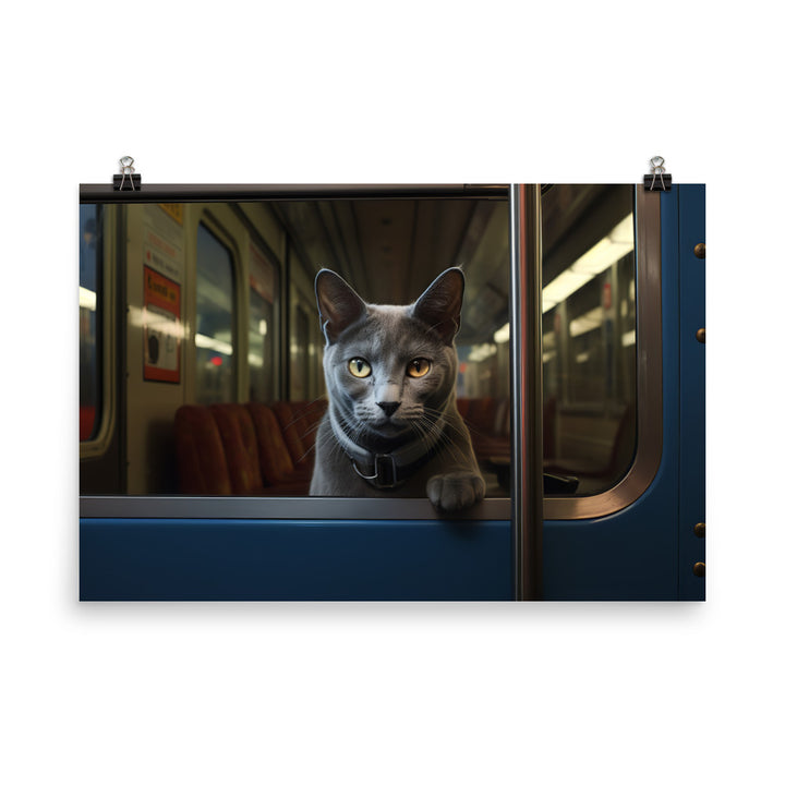 Russian Blue Transit Operator Photo paper poster - PosterfyAI.com